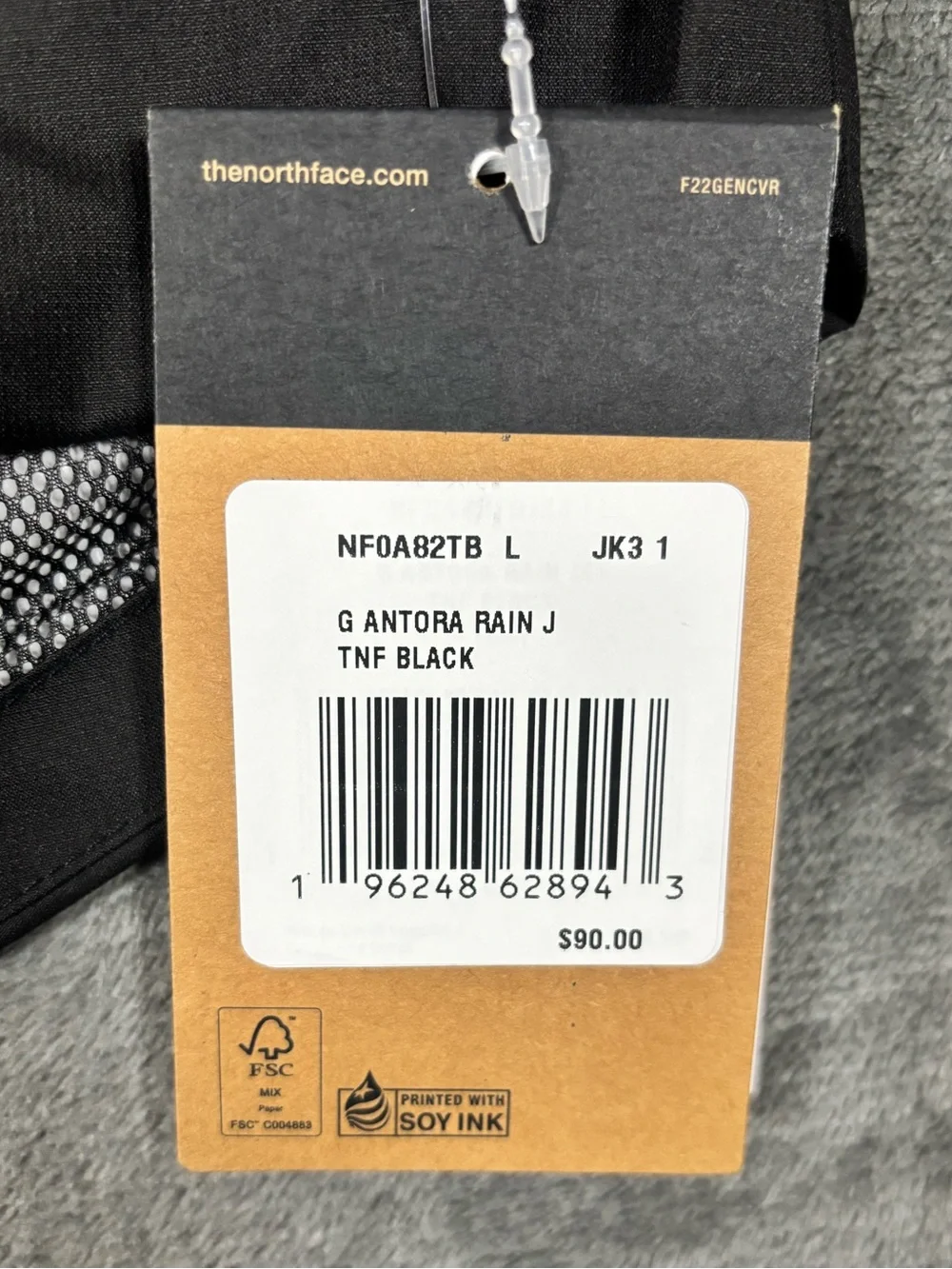 NWT‎ The North Face Girls Antora Rain Jacket Size 12 Black
